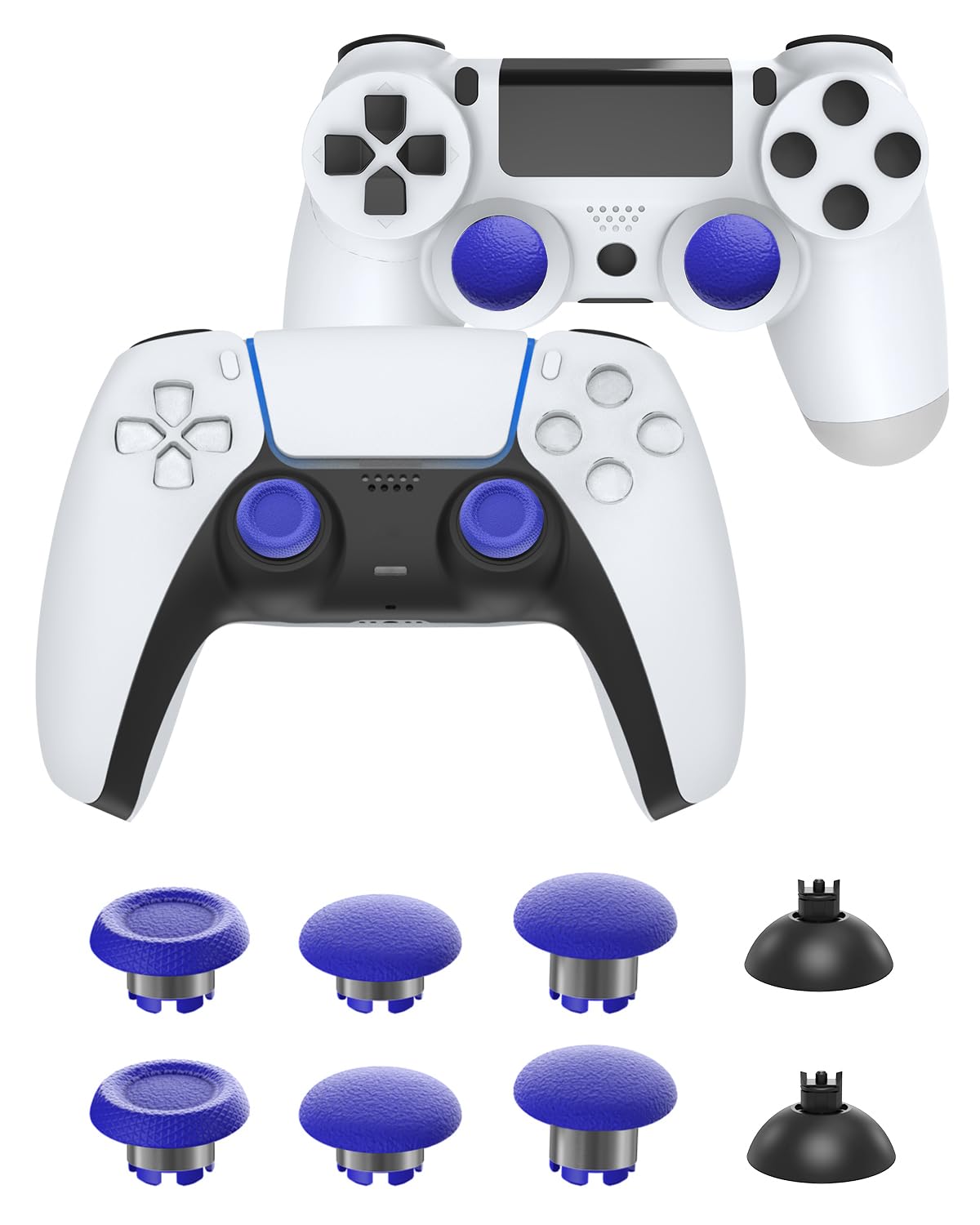 CHARM FOCUS Thumbsticks for PS5 Controller Accessories  Thumb Sticks for PS4 Controller Joystick Replacement Kit  Analog Thumb Grips for Switch Pro Controller Thumbsticks  6 Joystick  2 Base  Blue