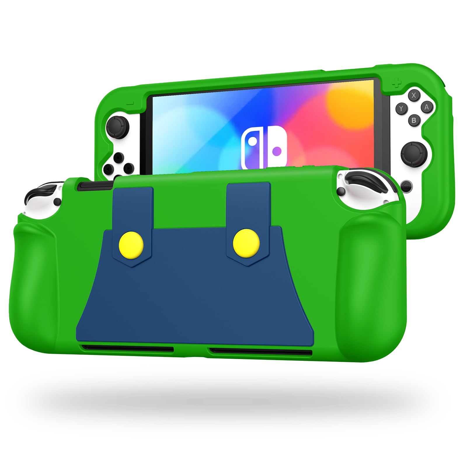 KENOBEE Silicone Case Compatible with Nintendo Switch OLED Model 2021, Soft Lightweight Ergonomic Grip Protective Cover with Sho