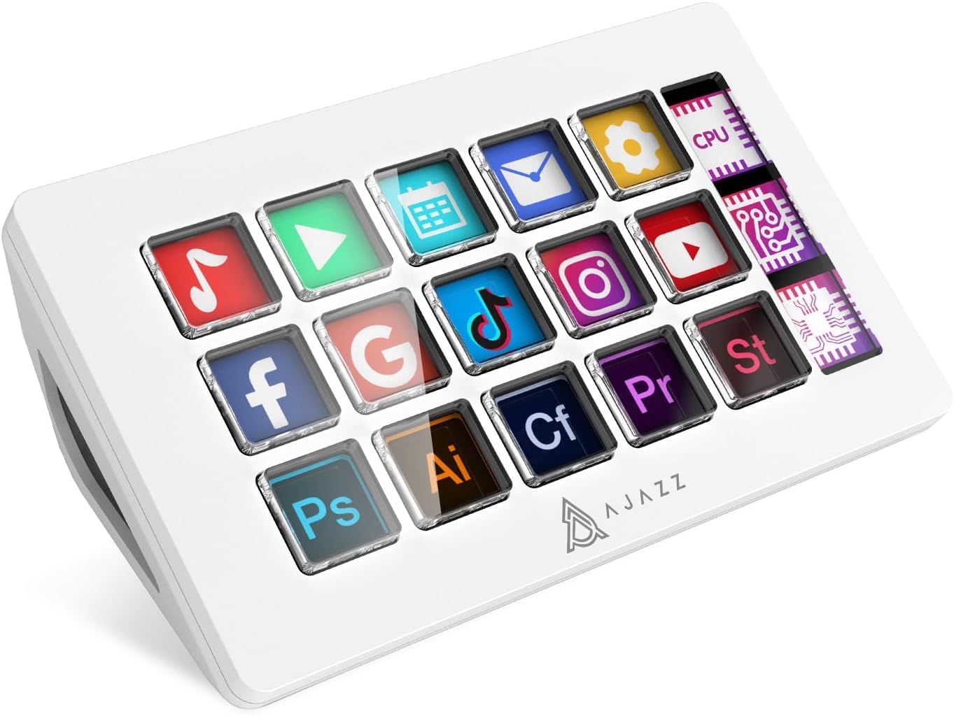 AKP153 Studio Deck  Stream Controller  15 Macro Keys  Trigger Actions in Apps and Software Like OBS  YouTube  Twitch  Custom Console for Photo and Video Editing  Live Streaming  PC/Mac (White)