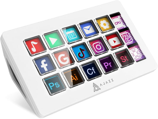 AKP153 Studio Deck  Stream Controller  15 Macro Keys  Trigger Actions in Apps and Software Like OBS  YouTube  Twitch  Custom Console for Photo and Video Editing  Live Streaming  PC/Mac (White)