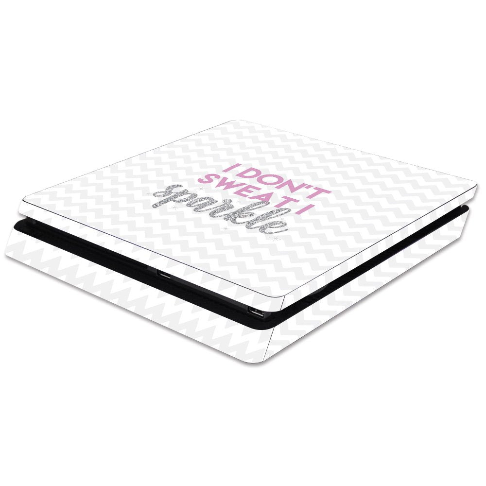 MIGHTY SKINS PS4 Slim Skin - I Dont Sweat I Sparkle, Durable Vinyl Decal Wrap, Easy Apply/Remove, Made in USA