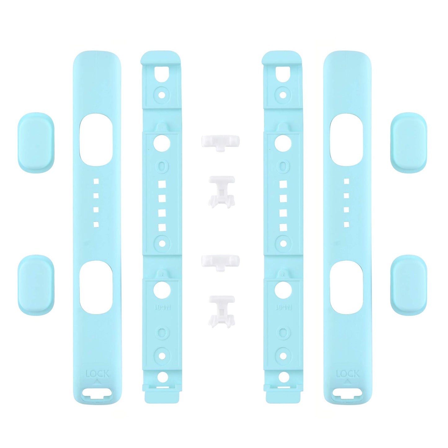 eXtremeRate DIY Replacement Shell for Joycon Strap  Heaven Blue Custom Controller Wrist Strap Housing Buttons for Nintendo Switch & Switch OLED Model - 2 Pack