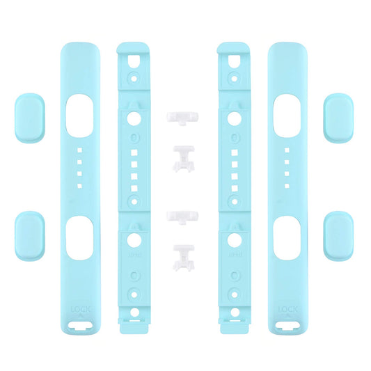 eXtremeRate DIY Replacement Shell for Joycon Strap  Heaven Blue Custom Controller Wrist Strap Housing Buttons for Nintendo Switch & Switch OLED Model - 2 Pack