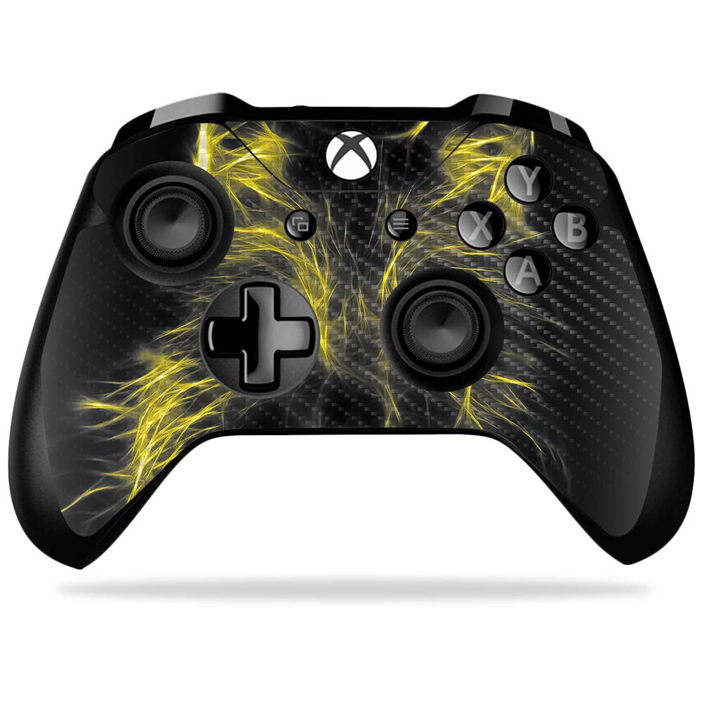 MightySkins Carbon Fiber Skin for Microsoft Xbox One X Controller - Neon Wolf | Protective  Durable Textured Carbon Fiber Finish | Easy to Apply  Remove  and Change Styles | Made in The USA