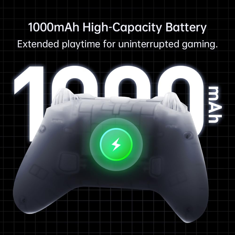 Machenike G3V2 Bluetooth Controller - RGB Lighting, Hall Effect Joysticks, 1000mAh Battery, Programmable Buttons, Black