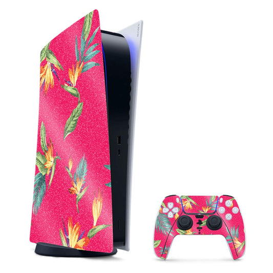 MightySkins Glossy Glitter Gaming Skin for PS5 / PlayStation 5 Digital Edition Bundle - Paradise | Durable High-Gloss Glitter Finish | Easy to Apply and Change Styles | Made in The USA