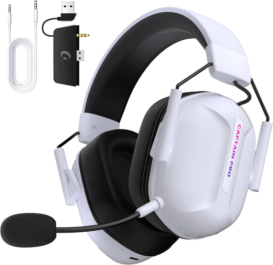 RYR Wireless Gaming Headset for Xbox Series X|S  Xbox One  PC  PS5/4  Mac  Mobile  Switch  3D Surround Sound  Bluetooth 5.3  60H Battery  Gaming Headphones with Detachable Noise Canceling Mic-White