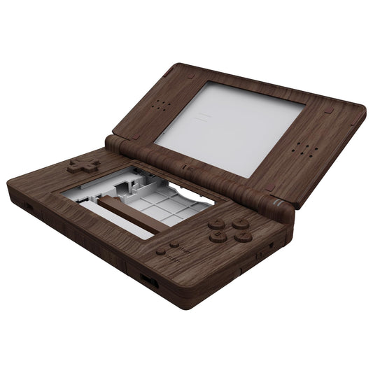 eXtremeRate Wood Grain Replacement Housing Shell for Nintendo DS Lite - Custom Console Case Cover with Buttons, Model DSLS2001