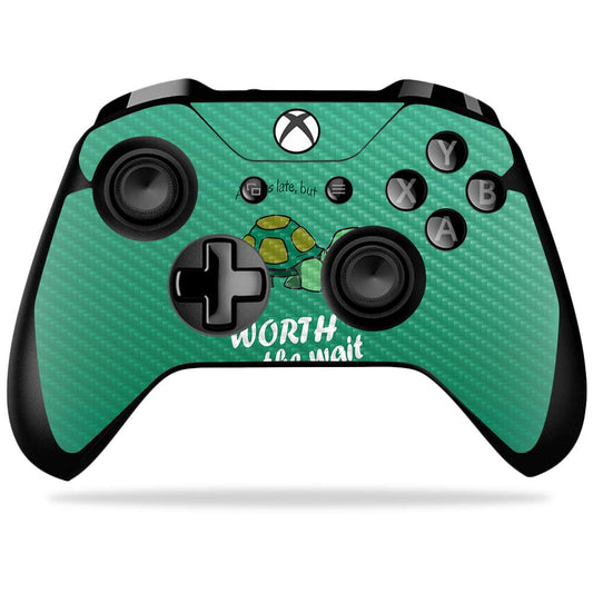 MightySkins Carbon Fiber Skin for Microsoft Xbox One X Controller - Late Turtle | Protective  Durable Textured Carbon Fiber Finish | Easy to Apply  Remove  and Change Styles | Made in The USA
