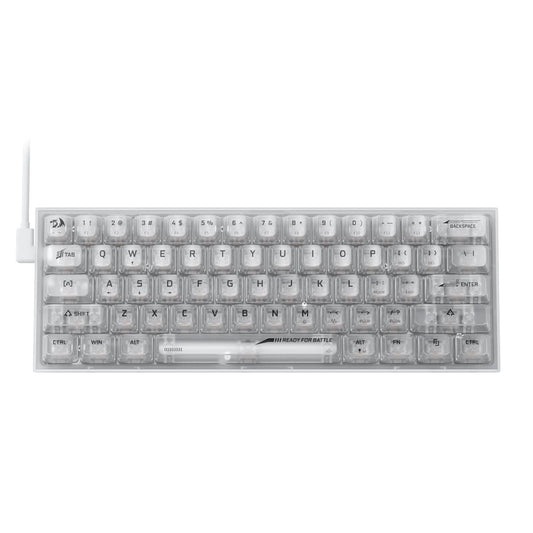 Redragon K617 SE 60% RGB Mechanical Keyboard, 61 Keys, White Transparent, Custom Linear Switch, Model 6950376717375