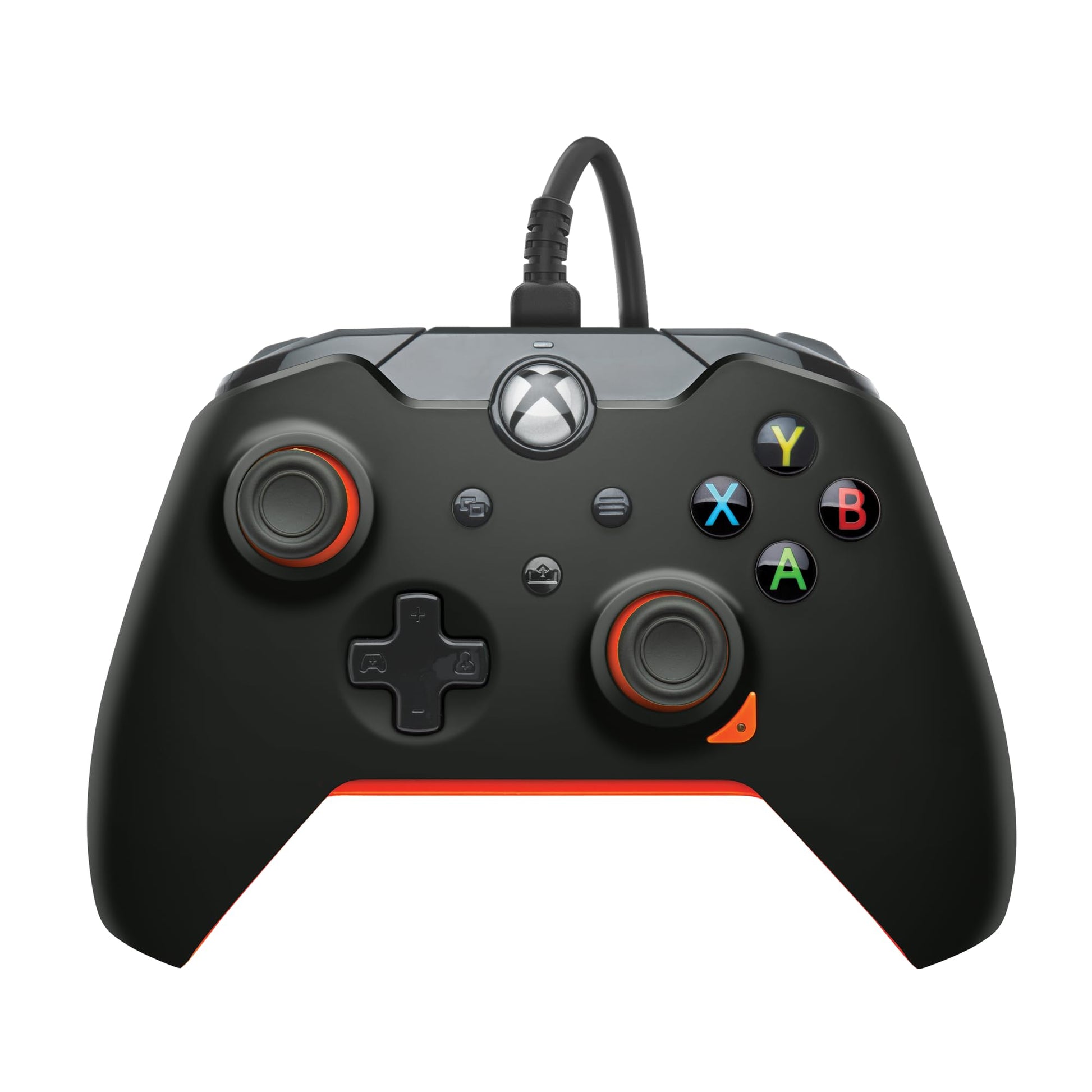PDP Wired Xbox Gaming Controller: Gamepad Licensed for Xbox Series X|S  Xbox One  PC  Audio Controls  8ft Cable  3.5mm jack  Mappable Buttons/Triggers  Companion App: Atomic Black (Black and Orange)