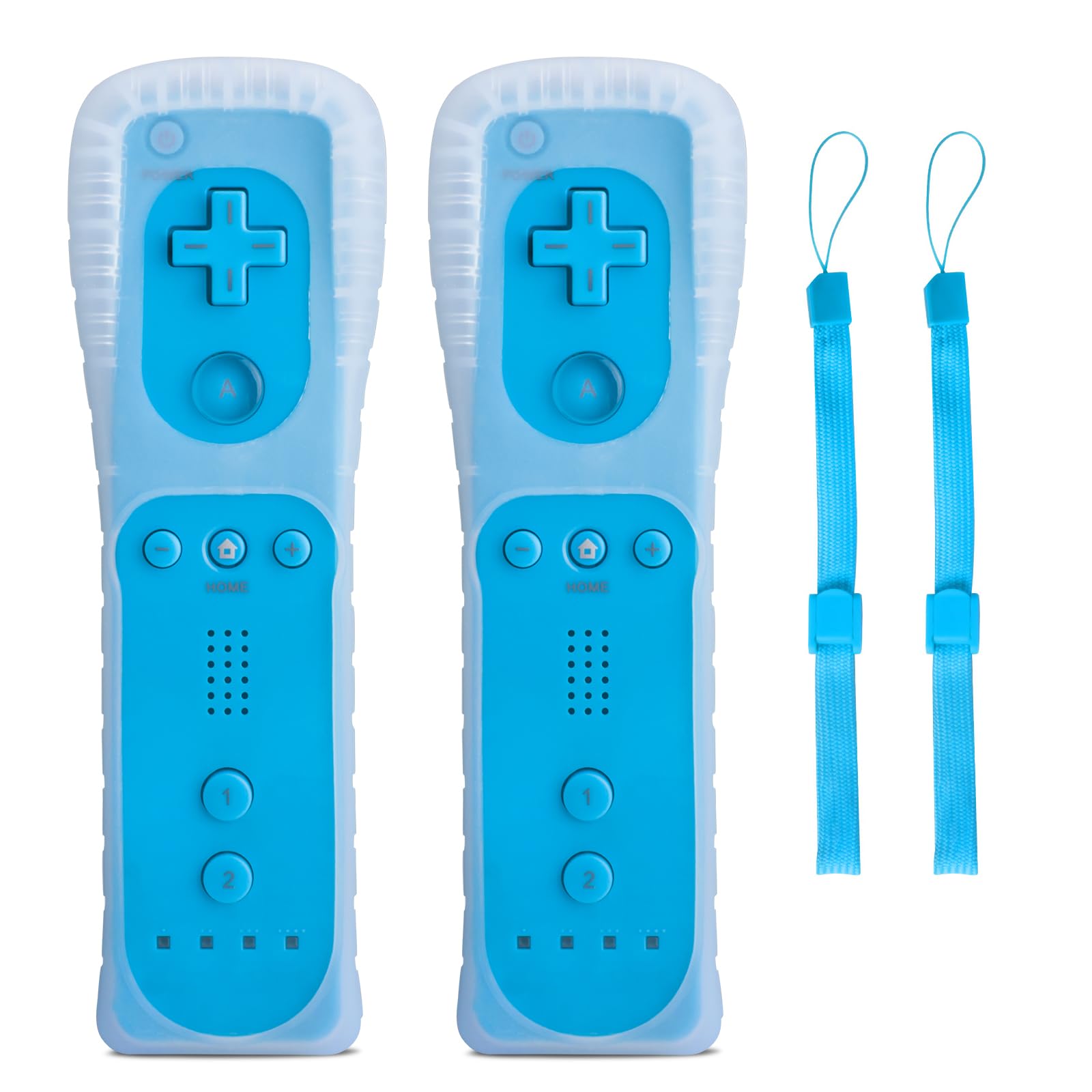 TechKen Wii Controller Pack - 2 Remote Controllers with Silicone Case and Wrist Strap  Compatible with Wii/Wii U