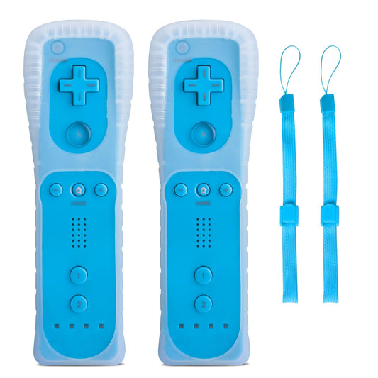 TechKen Wii Controller Pack - 2 Remote Controllers with Silicone Case and Wrist Strap  Compatible with Wii/Wii U