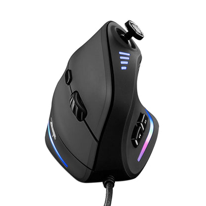 TRELC Gaming Mouse - Ergonomic Wired Mouse, 10000 DPI, 11 Programmable Buttons, Vertical Design for PC/Laptop/E-Sports, Black