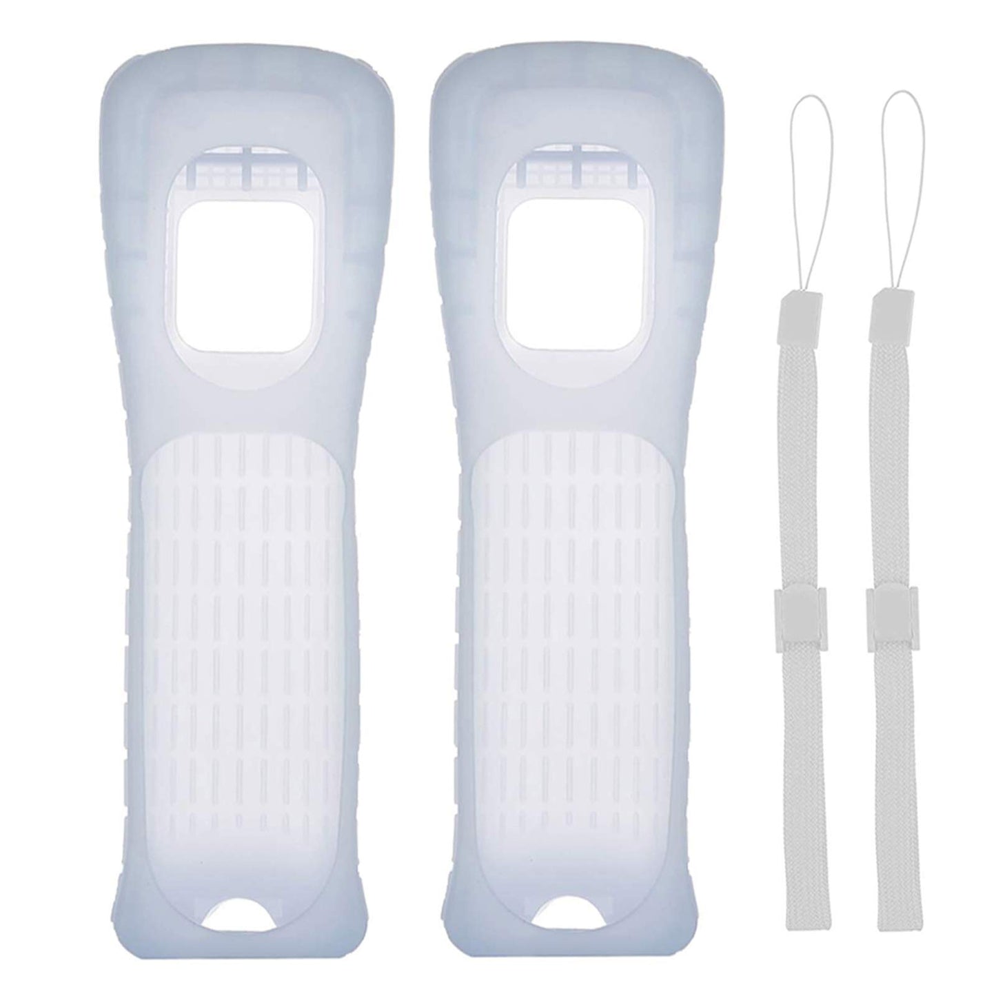 Lactivx 2X Wii Silicone Case Cover with Wrist Strap for Wii Remote Controller (White)