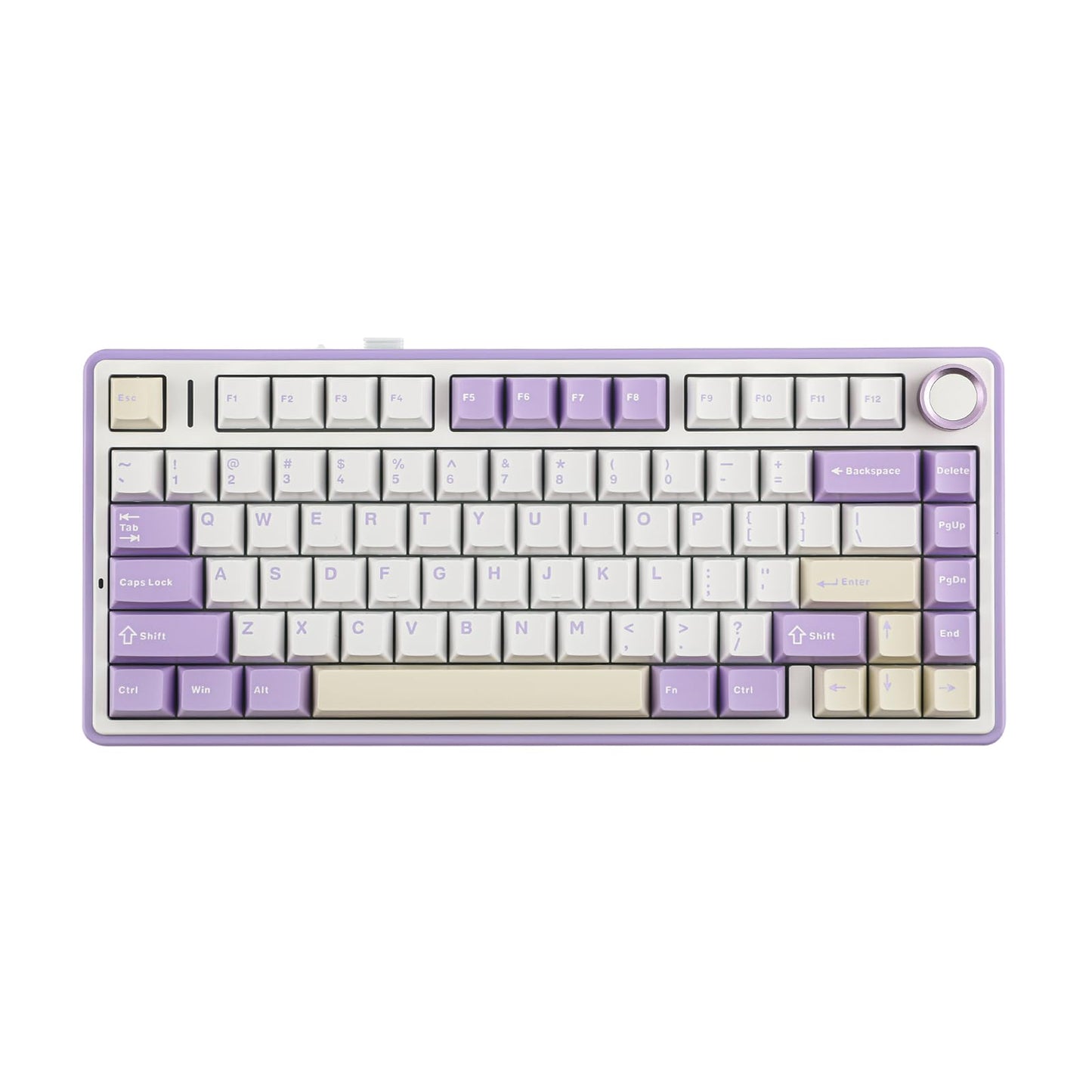 EPOMAKER x Aula F75 Gasket Mechanical Keyboard  75% Wireless Hot Swappable Gaming Keyboard with Five-Layer Padding&Knob  Bluetooth/2.4GHz/USB-C  RGB (Purple  LEOBOG Reaper Switch)