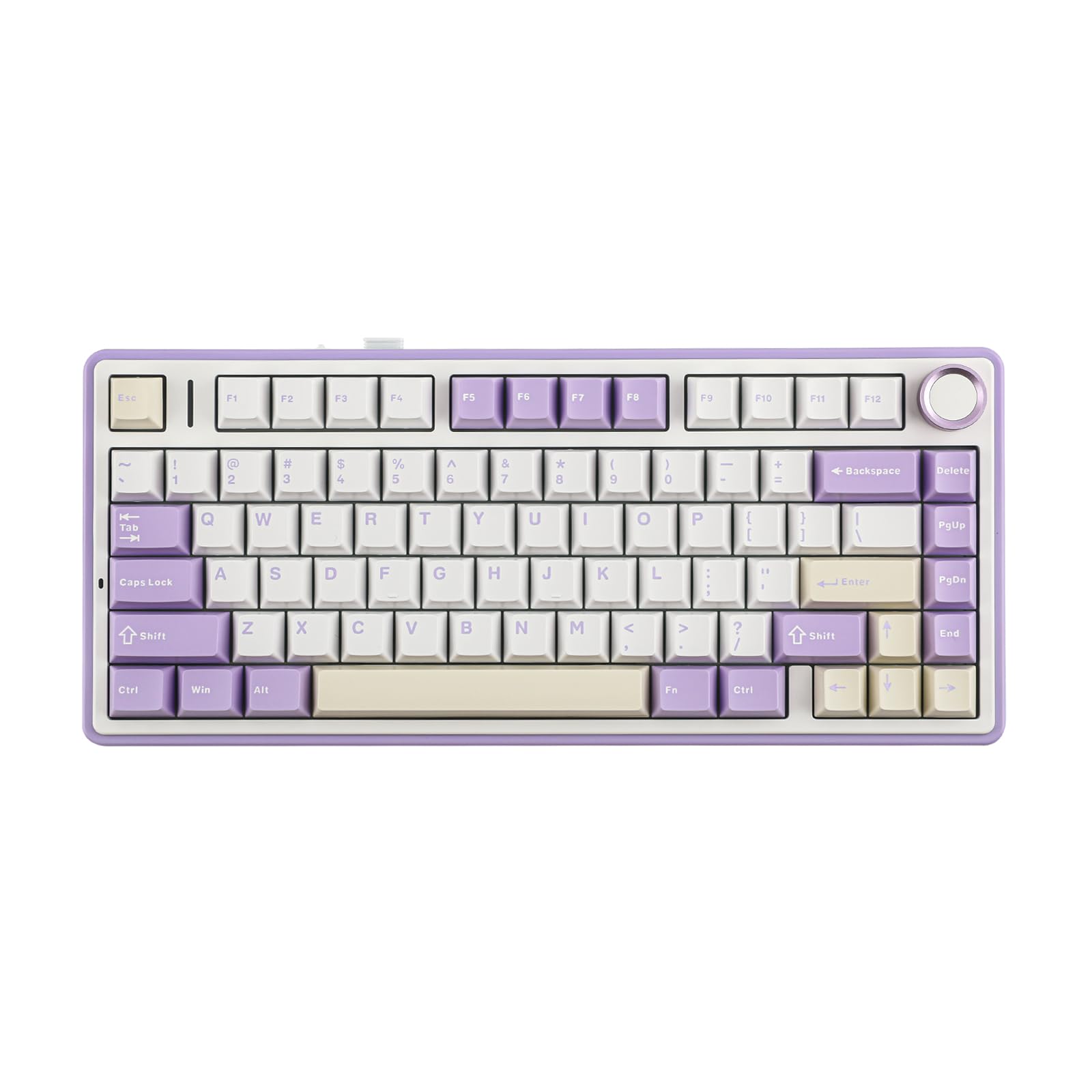 EPOMAKER x Aula F75 Gasket Mechanical Keyboard  75% Wireless Hot Swappable Gaming Keyboard with Five-Layer Padding&Knob  Bluetooth/2.4GHz/USB-C  RGB (Purple  LEOBOG Reaper Switch)