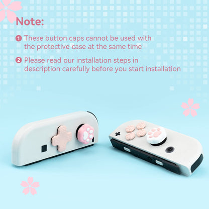 GeekShare Cat Paw Joystick Cover Caps Set - Pink, Compatible with Nintendo Switch/OLED