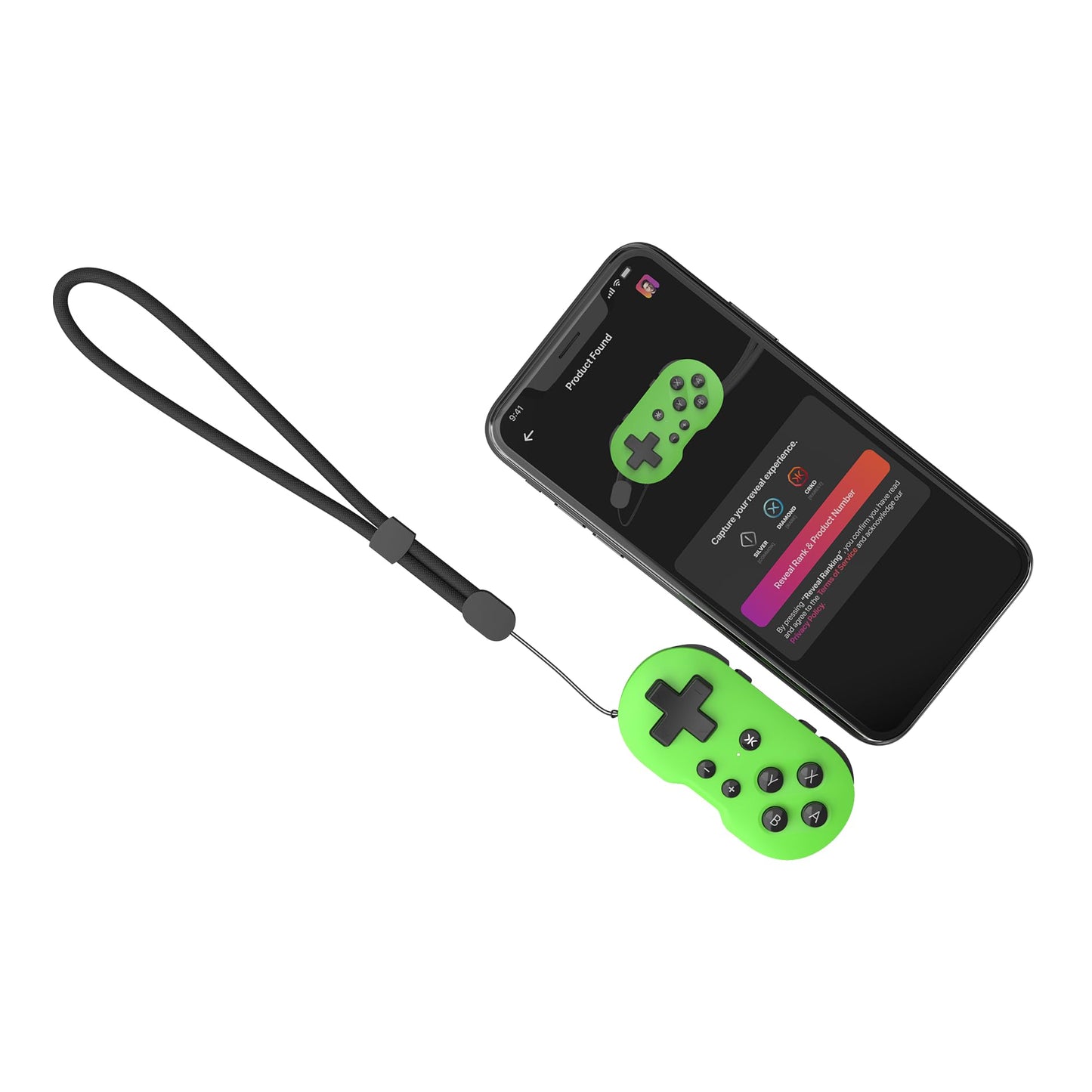 CRKD Collectible Keychain Controller for Nintendo Switch, PC, Mac, Mobile - Mini, Leaf Green, Model 24-AT