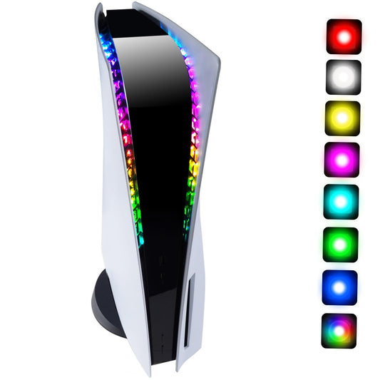 eXtremeRate RGB LED Light remove for ps5 Console Disc/Digital Edition  7 Colors 29 Effects DIY Decoration Accessories Flexible Tape Lights remove for ps5 Console with Memory Function  IR Romote Control
