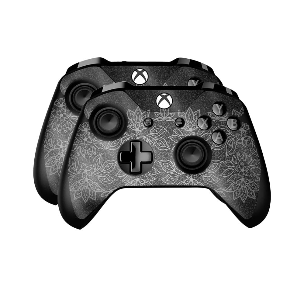 Glossy Glitter Skin Compatible with Microsoft Xbox One Controller (2 Pack) - Floral Lace - Premium 3M Vinyl Protective Wrap Decal Cover - Easy to Apply | Crafted in The USA by MightySkins