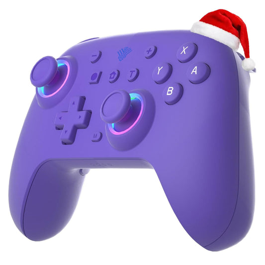 SZYUYU Switch Controller for Nintendo Switch Switch Pro Controller for Switch/OLED/Lite/PC with 7 Colors LED Light/3-level TURBO Adjustable 4-Speed Dual Vibration  Support Wake Up and Gyro Axis Motion (Purple)