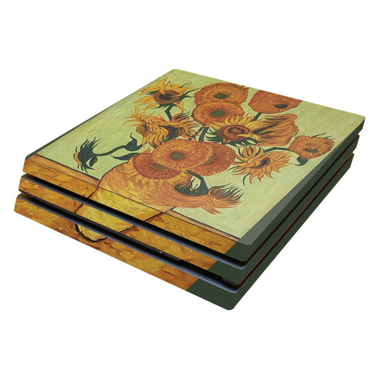 MIGHTY SKINS PS4 Pro Skin - Van Gogh Sunflowers Design, Durable Vinyl Decal Cover, Easy to Apply & Remove, Made in USA
