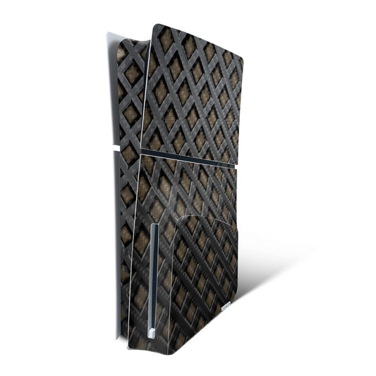 MightySkins Carbon Fiber Skin for PS5 PlayStation 5 Slim Disc Edition Console Only - Black Wall Protective  Durable Textured Carbon Fiber Finish Easy to Apply Made in The USA