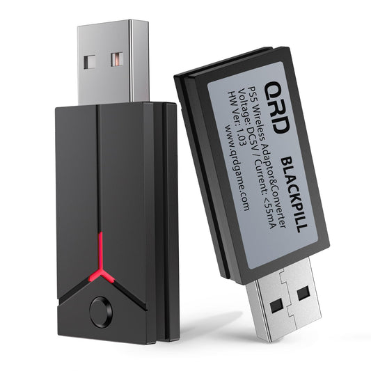 QRD 2-in-1 Wireless Adapter Converter for PS5 & PC, Model US-BP-A3, Wireless Connectivity