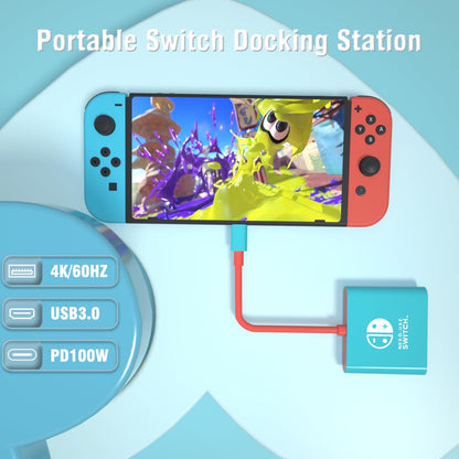 pdobq Switch Dock for Nintendo Switch & OLED - Portable TV Dock Adapter with HDMI2.0, Model PDOBQ, Replacement Travel Dock