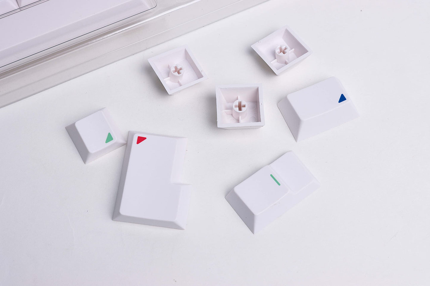 HK Gaming Custom Keycaps Set - 139 Keys Dye Sublimation PBT, Cherry Profile, ANSI US-Layout, Triangle Color, Compatible with MX Switches