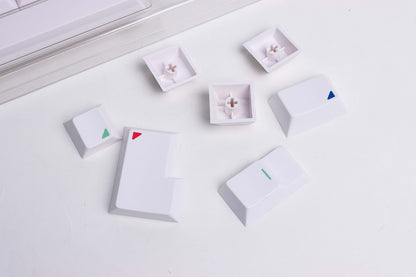 HK Gaming Custom Keycaps Set - 139 Keys Dye Sublimation PBT, Cherry Profile, ANSI US-Layout, Triangle Color, Compatible with MX Switches