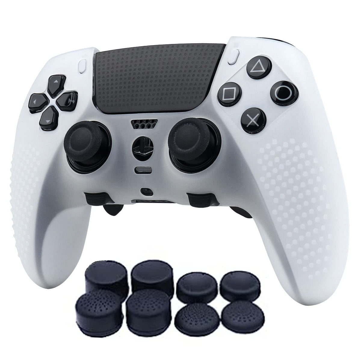Ralan Silicone Skins with 8 Thumb Grips Compatible with PS5 Dualsense Edge Controller PlayStation 5 Accessories  Sweat-Proof Anti-Slip Controller Cover Skin Protector