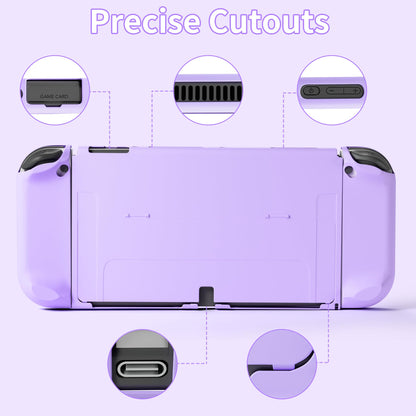 RHOTALL 3 in 1 Purple Protective Case for Nintendo Switch OLED - Dockable, Shock-Absorption, Anti-Scratch Design, Model 01