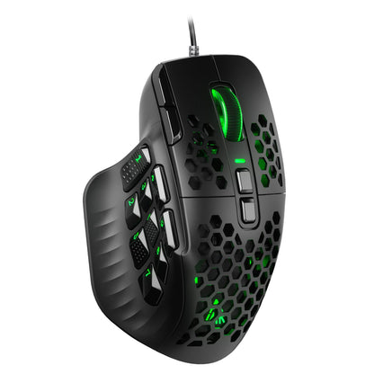CORBOBO SM809 Wired RGB Gaming Mouse - 22800 DPI, 9 Side Buttons, Ergonomic Design, Large Size, Black