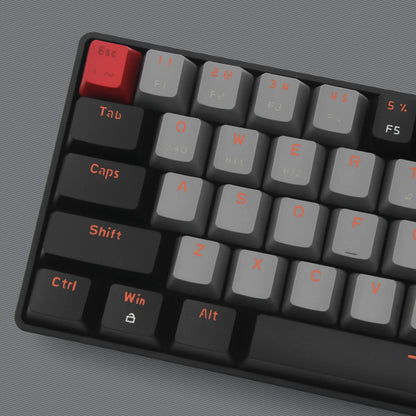 Qisan 60% Mechanical Gaming Keyboard - Dual Mode 2.4G/BT, Blue Switch, Black & Grey Combo Color, 68 Keys