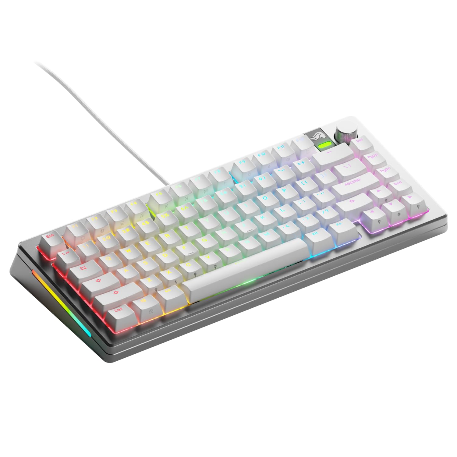 Glorious Gaming GMMK 3 PRO Custom Mechanical Keyboard: 75% TKL  Aluminum Body  Gasket System  Hotswappable MX Switches  Sound Dampening  Custom Keycaps  US QWERTY Layout (Silver)