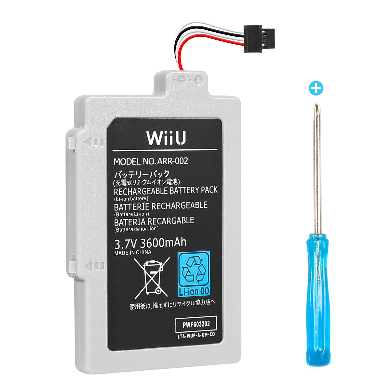TAYUZH Battery for Wii U Gamepad  3600mah High Capacity Replacement Rechargeable Battery Pack for Nintendo Wii U Gamepad WUP-010/ WUP-012 with Tool