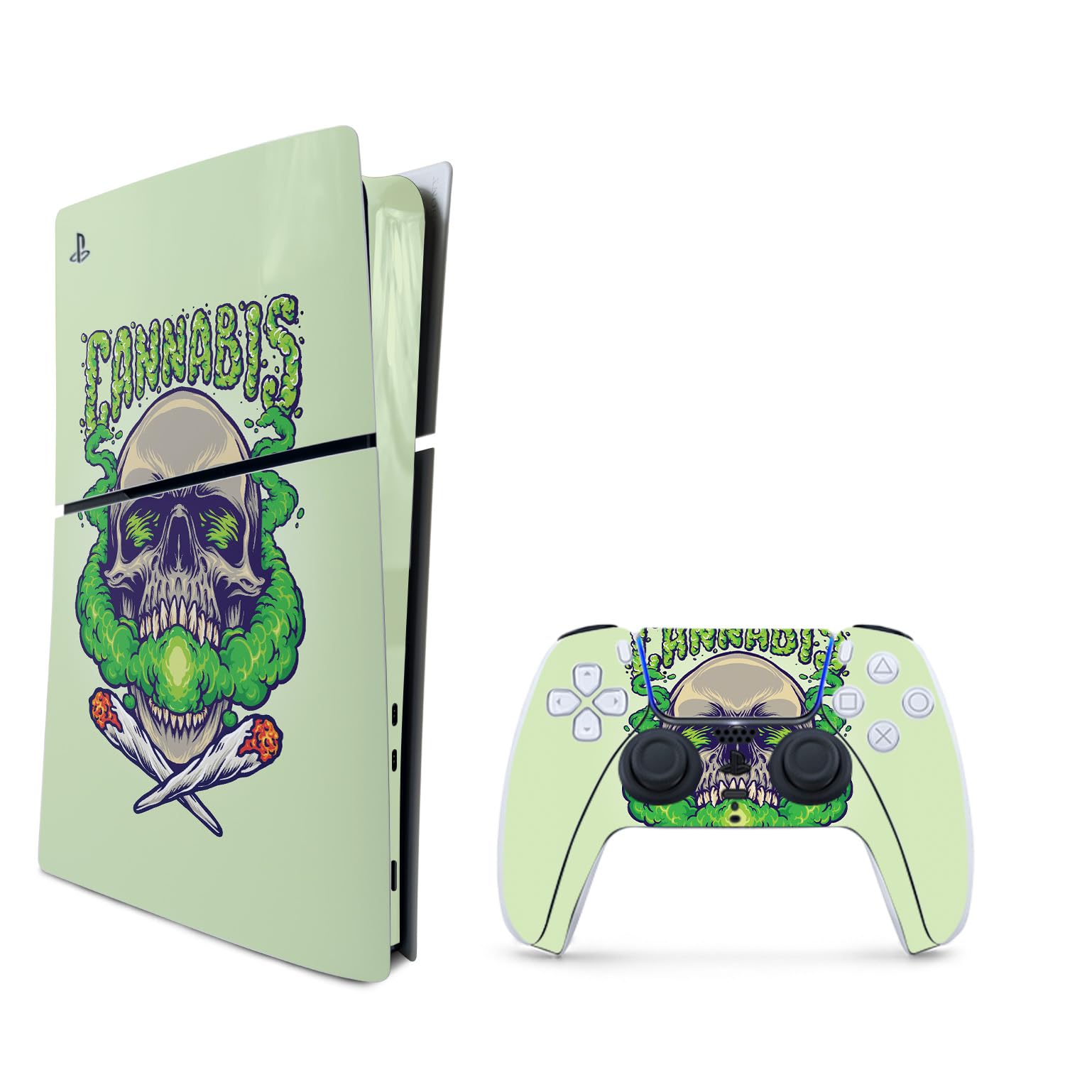 MightySkins Skin Compatible with Playstation 5 Slim Digital Edition Bundle - Skull and Joints | Protective  Durable  and Unique Vinyl Decal wrap Cover | Easy to Apply | Made in The USA