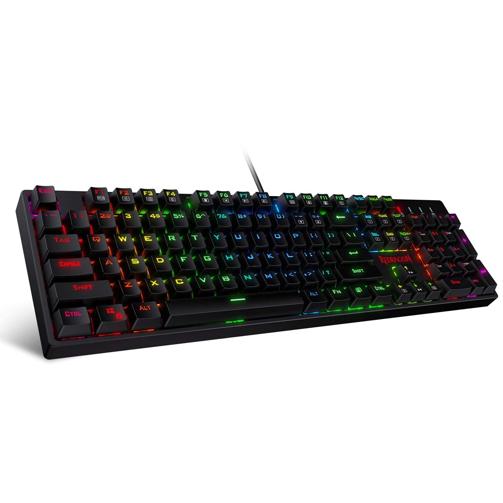 Redragon K582 RGB Mechanical Gaming Keyboard, 104 Keys, Linear Red Switch, 16.8M RGB Backlight, Black
