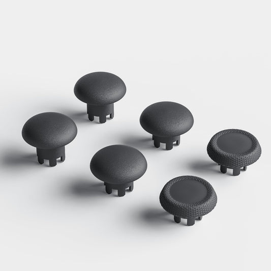 Performance Thumbstick Caps Replacement Kit for PS5 DualSense Edge Controller  Thumb Stick Grips Accessories for PlayStation 5 Pro Elite Controller (Standard Concave*2  Low Dome*2  High Dome*2  Black)