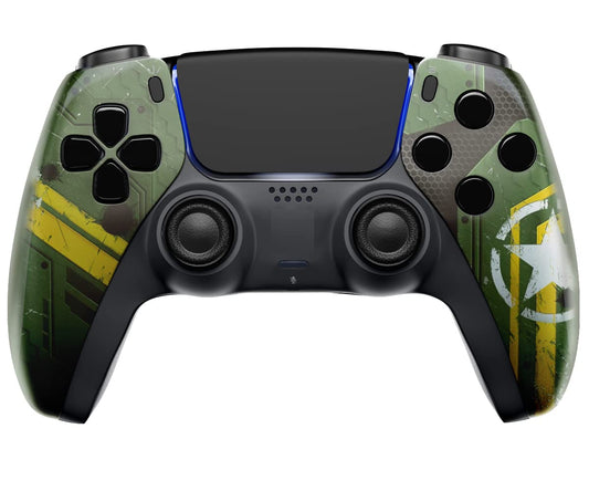 UN-customized custom Wireless PRO controller compatible with PS5 unique Unique Design (Army Mecha)