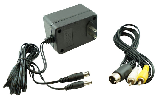 WirelessFinest Audio Video RCA AV Cable Adapter Cord + AC Power Supply To External TV Screen Monitor For SEGA Genesis 1 Original MK1601 First 16 Bit Version ONLY Gaming Systems Console Game Bundle Set