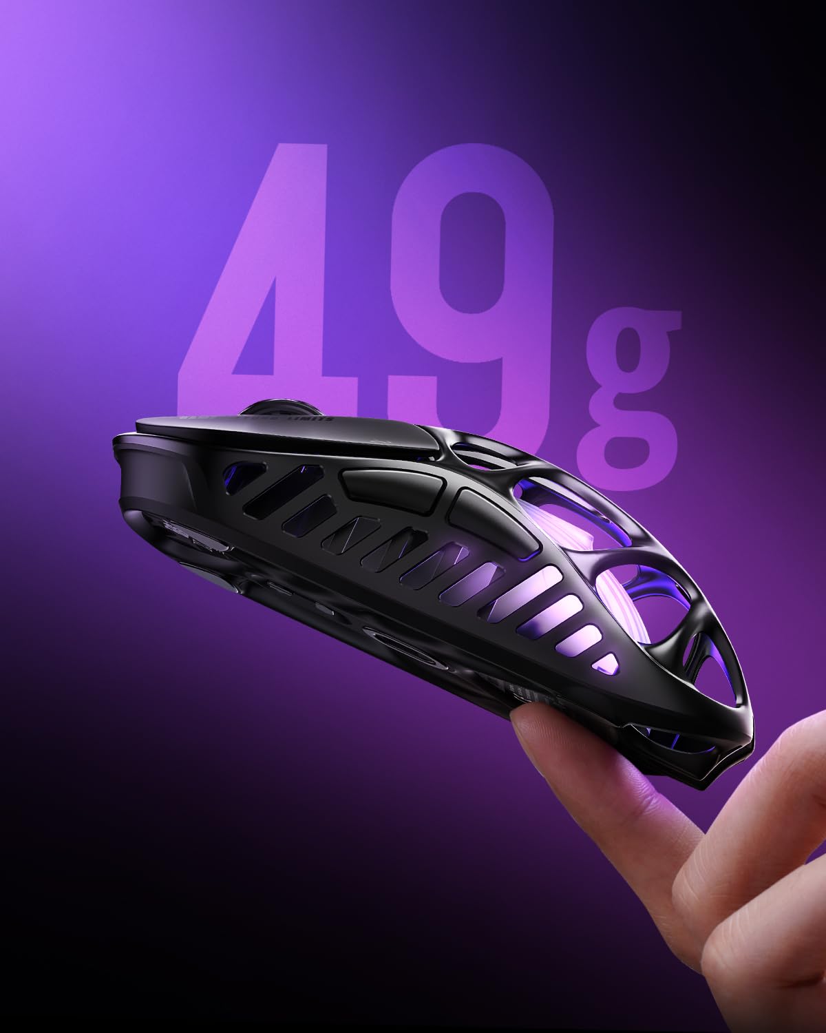 GravaStar Mercury X Pro Wireless Gaming Mouse - 32,000 DPI, 8K Dongle, 8,000Hz Polling Rate, RGB Lighting, Black, 49g