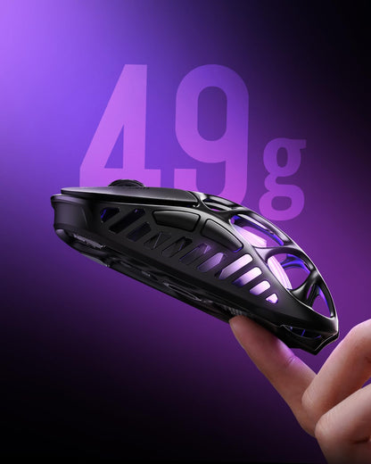 GravaStar Mercury X Pro Wireless Gaming Mouse - 32,000 DPI, 8K Dongle, 8,000Hz Polling Rate, RGB Lighting, Black, 49g
