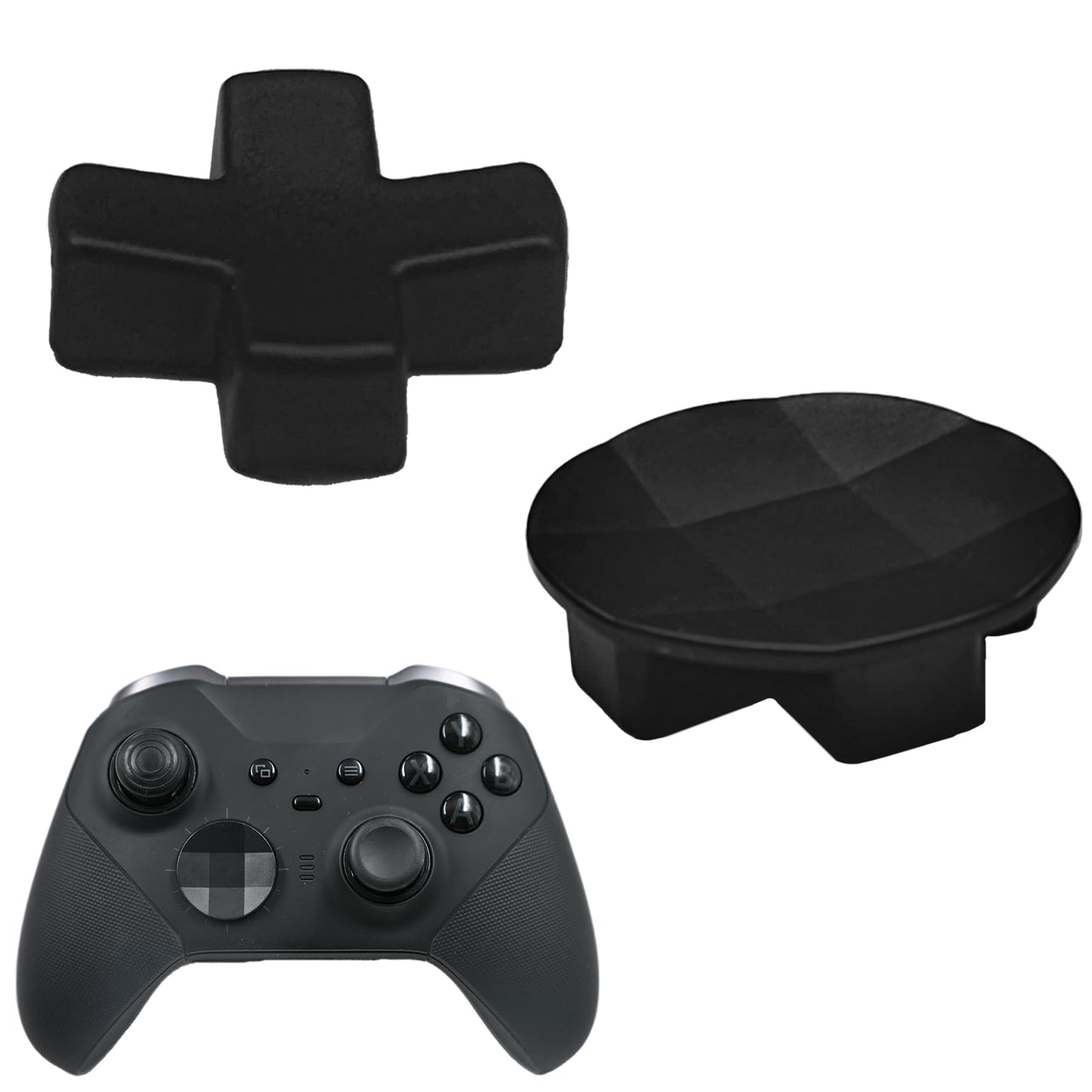 2 in 1 Metal D-Pads for Xbox One Elite Series 2 Elite Controller Metal D-Pads Directional Pad Button Kits Replacement Parts for Xbox Controller Series 2 Core/Elite Series 2 Controller(Black) [video game]