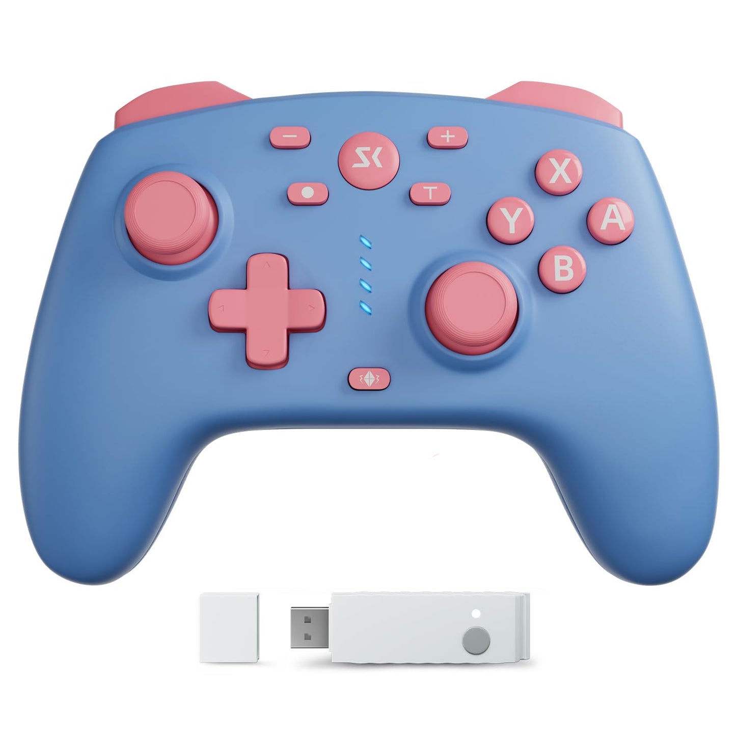 Wireless Switch Controller for Switch/Lite/OLED/Switch 2  Hall Effect Triggers & Joysticks/Wake-Up Function/Turbo  Switch 2 Controller with 2.4G Adapter/2 Macro Buttons  Switch 2 Pro Controller Blue