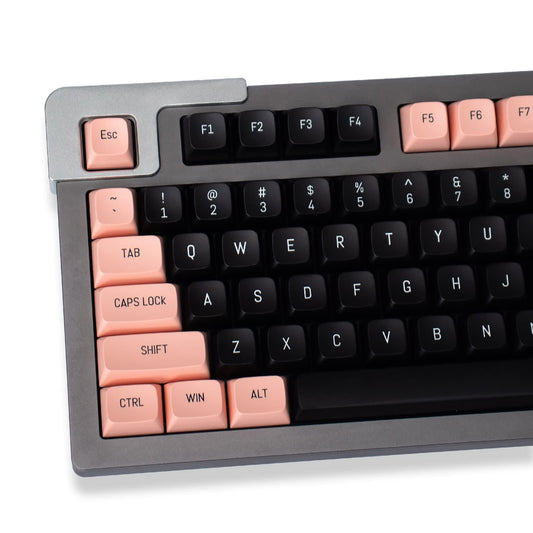 Pink and Black Keycaps 150 Keys Doubleshot MSA Profile Custom Keycaps for 61/64/68/84/87/96/104/108 Gaming Keyboard