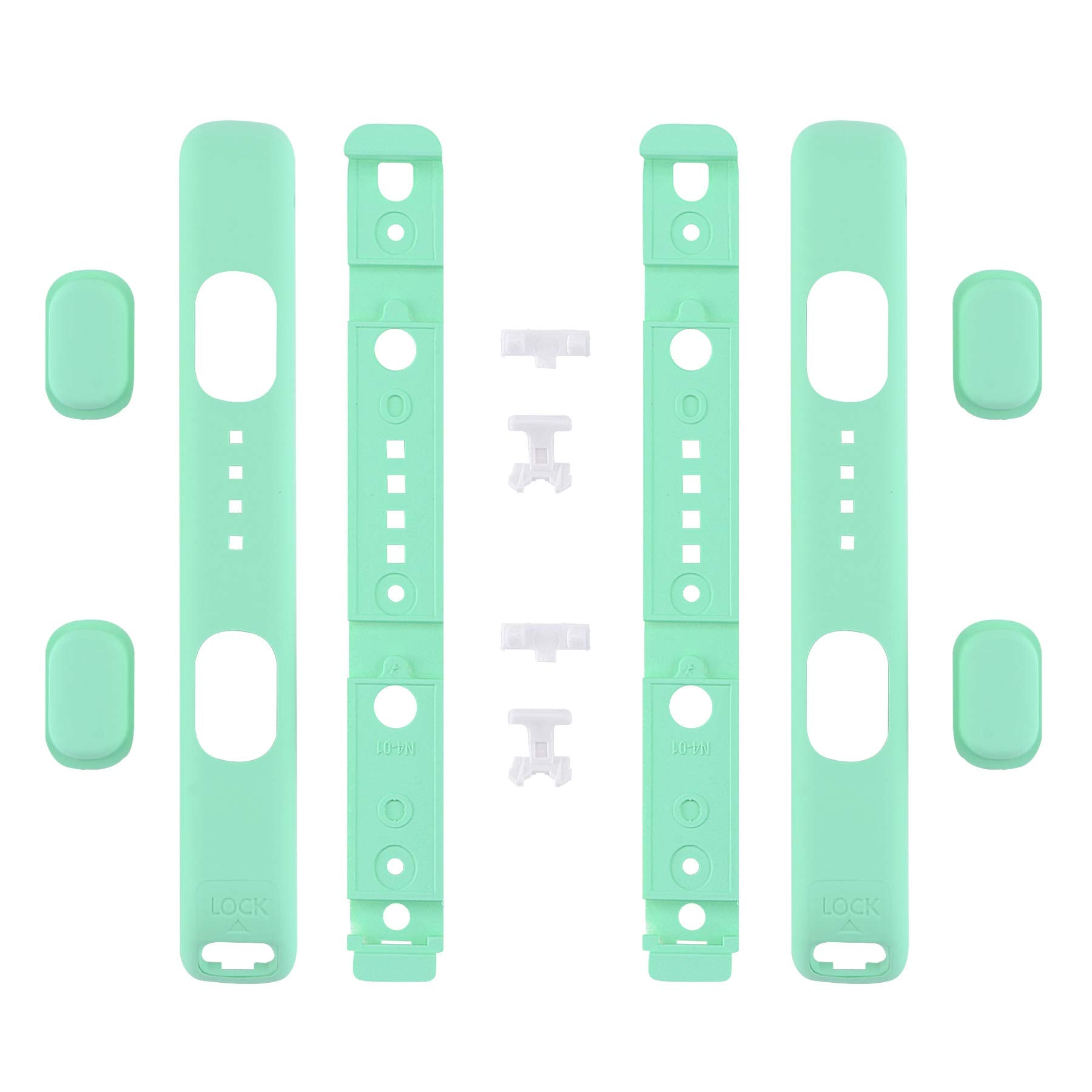 eXtremeRate DIY Replacement Shell for Joycon Strap  Mint Green Custom Controller Wrist Strap Housing Buttons for Nintendo Switch & Switch OLED Model - 2 Pack
