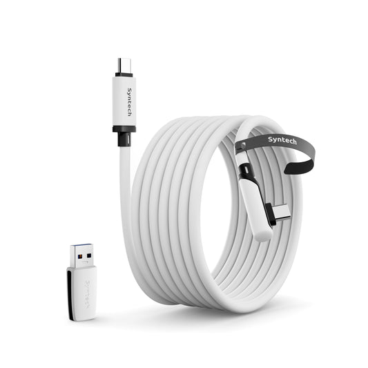 Syntech Link Cable 16FT Compatible with Oculus/Meta Quest 3/Quest 3S/Quest2/Pro/Pico 4 Accessories and PC/SteamVR  Upgraded Type C with USB 3.0 Adapter  High Speed Data Transfer Cord for VR Headset